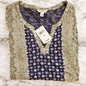 NWT Lucky Brand 3/4 sleeve top
